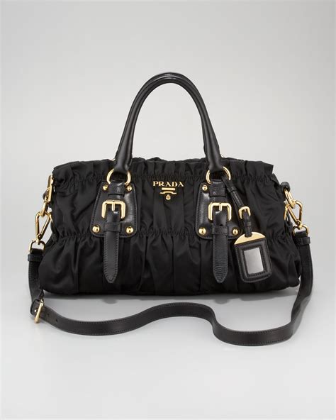 prada tessuto gaufre satchel|PRADA Tessuto Nylon Gaufre Shopping Satchel Black.